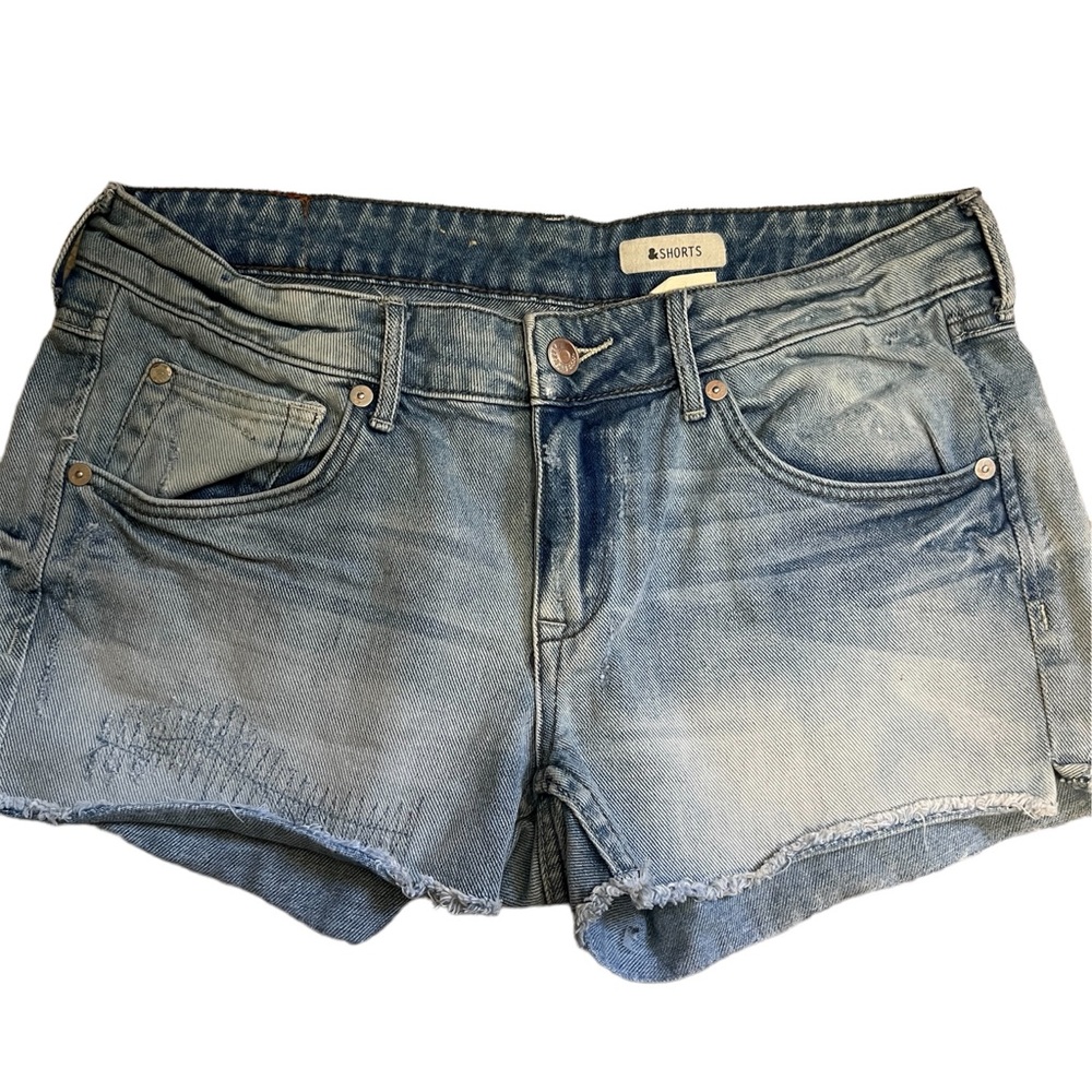 Jean shorts by Shorts.  Size 6 fringe bottoms distressed look.